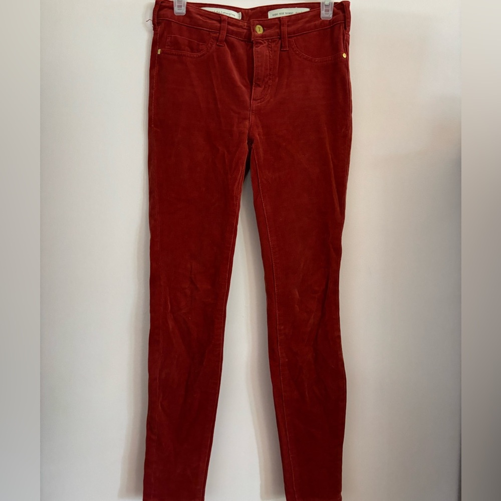 Anthropologie burnt orange corduroy pants
